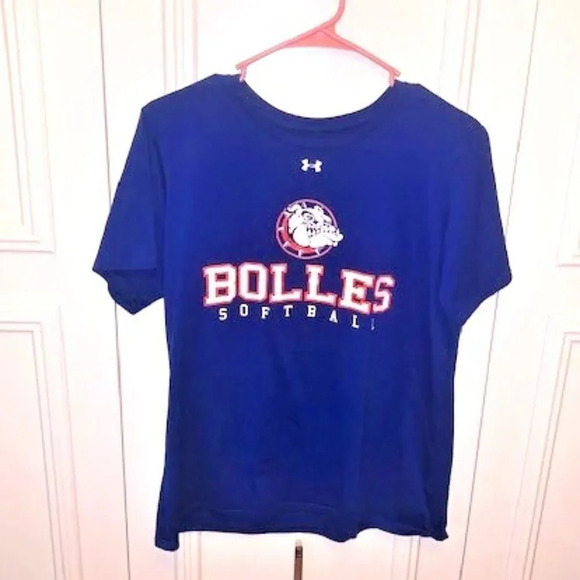 Under Armour pullover blue Bolles top‎ sz L EUC - Picture 1 of 5